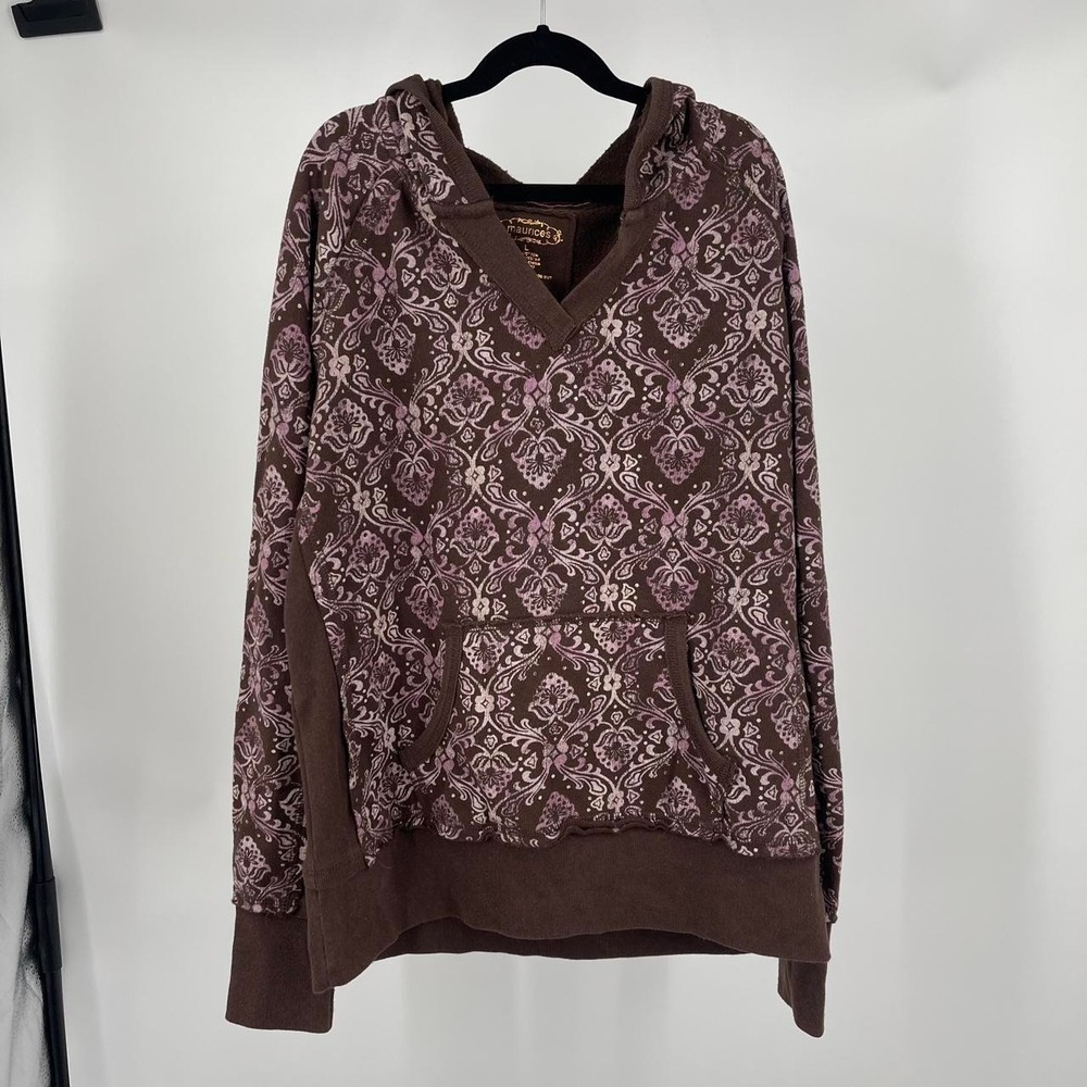 Vintage Y2K Women's Whimsigoth Hoodie Sweatshirt L Cyber Fall Bella Grunge Brown